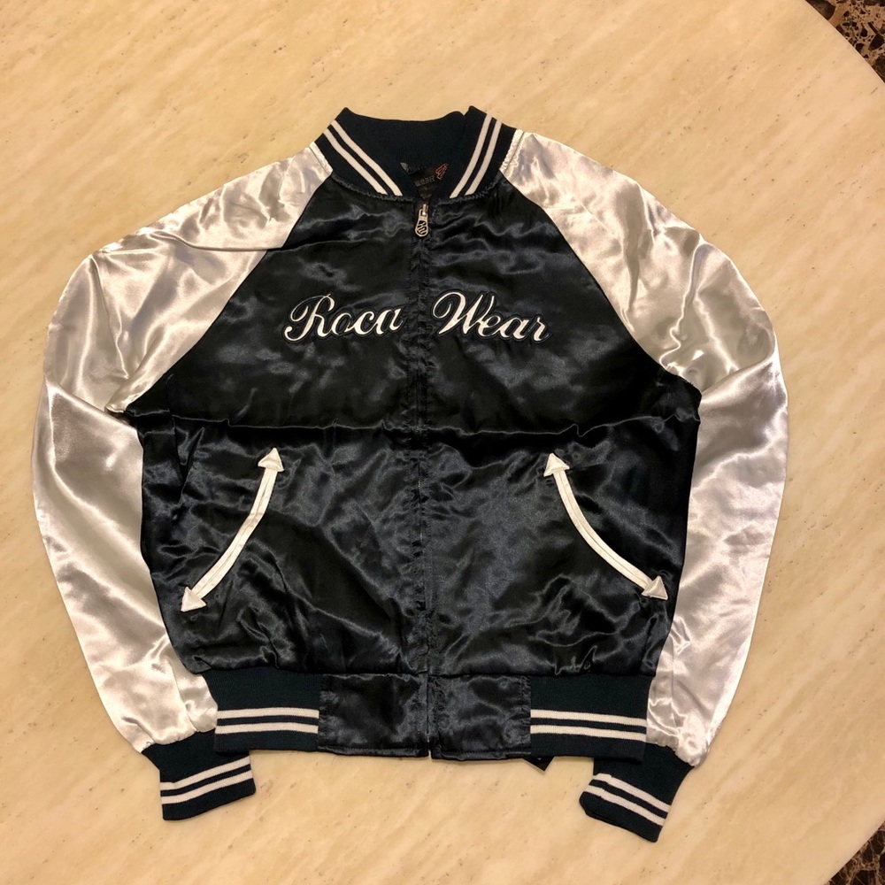 New Rocawear Baseball Bomber Jacket in Navy S/M